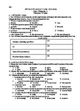 2 Đề kiểm tra giữa học kỳ I môn Tiếng Anh Lớp 11 - Năm học 2015-2016 (Có đáp án)